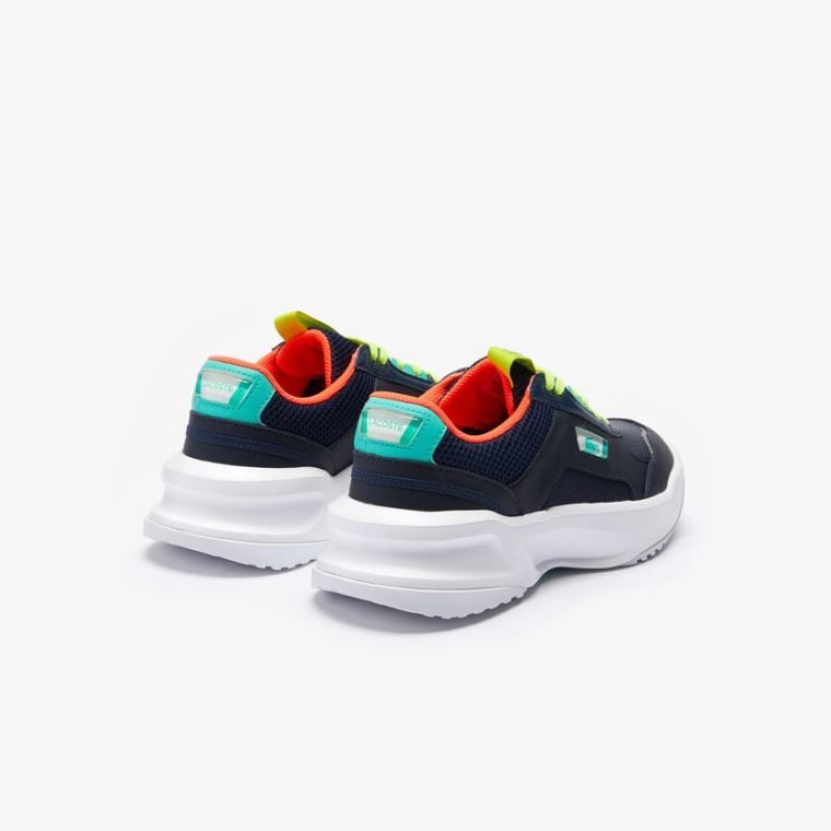 Lacoste Ace Lift Lær Sneakers Marineblå Turkis | IUHRmpHT