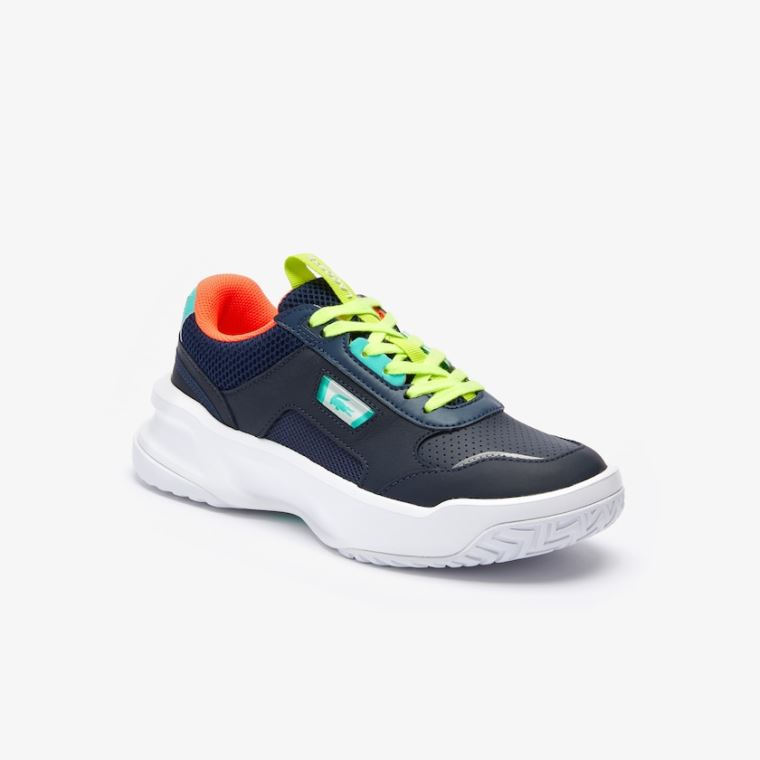 Lacoste Ace Lift Lær Sneakers Marineblå Turkis | IUHRmpHT