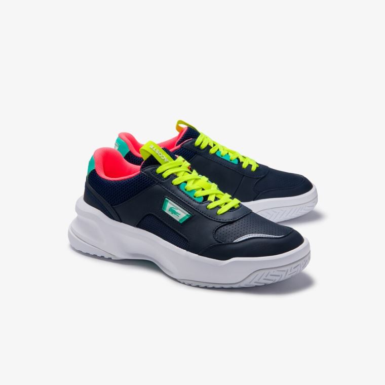 Lacoste Ace Lift Lær Sneakers Marineblå Turkis | Trgbd8xL