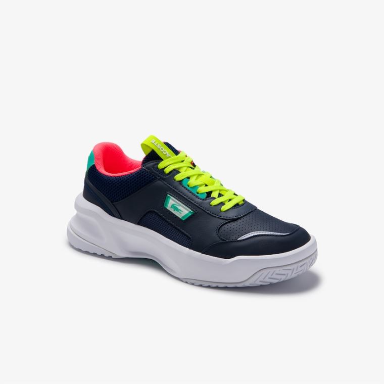 Lacoste Ace Lift Lær Sneakers Marineblå Turkis | Trgbd8xL