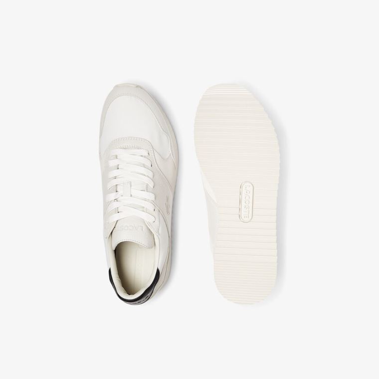 Lacoste Aesthet Luxe Lær Sneakers Hvite Svarte | 19jGFWDV