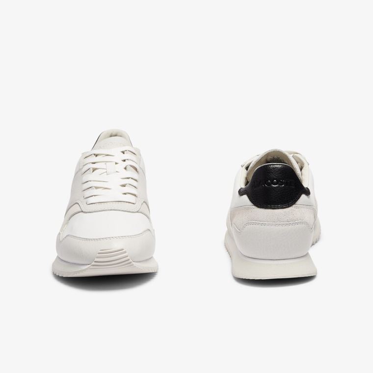 Lacoste Aesthet Luxe Lær Sneakers Hvite Svarte | 19jGFWDV