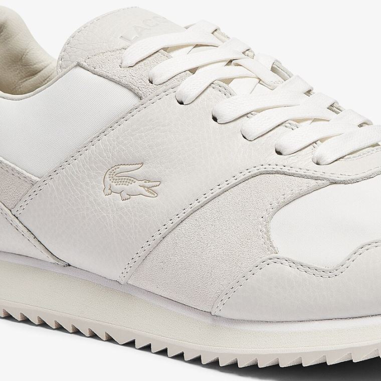 Lacoste Aesthet Luxe Lær Sneakers Hvite Svarte | 19jGFWDV