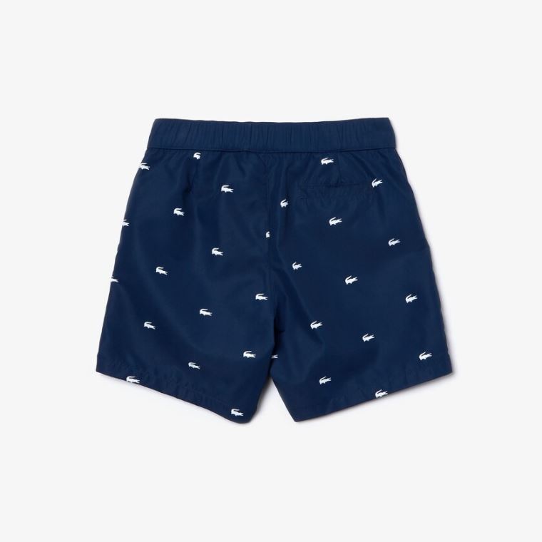 Lacoste All-Over Croc Swim Trunks Marineblå Blå Hvite | yht9nbxi