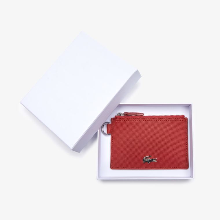 Lacoste Anna Coated Canvas Zip Badge Holder Rosa | UEQNVNGm