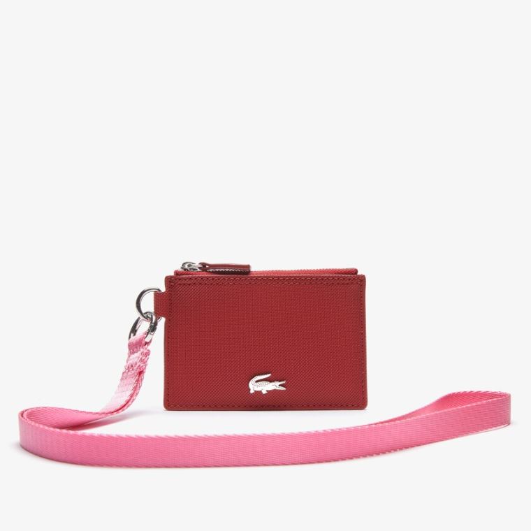 Lacoste Anna Coated Canvas Zip Badge Holder Rosa | qaNSW7mY