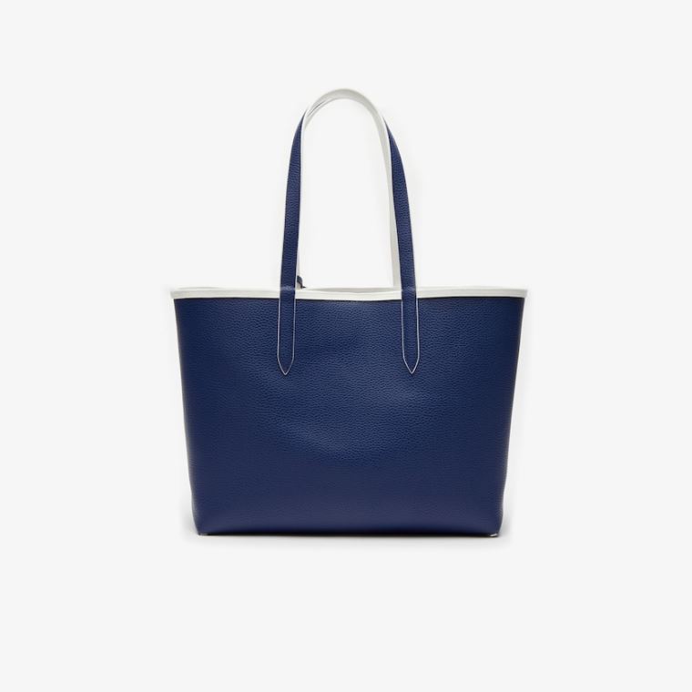 Lacoste Anna Removable Pouch Coloured Design Tote Hvite Marineblå Blå | Co0qLi83