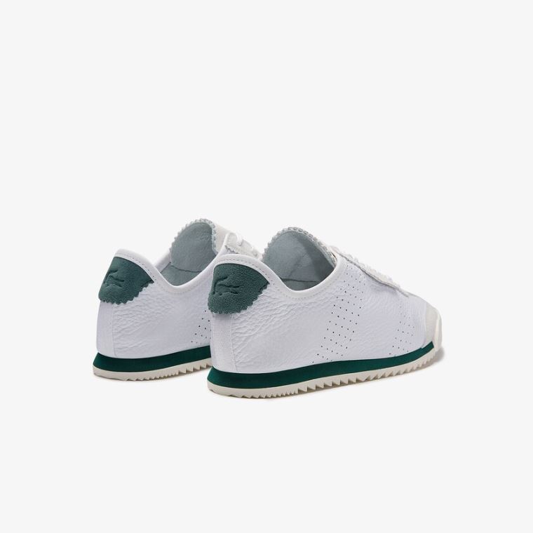 Lacoste Ascenta Lær and Semsket Skinn Sneakers Hvite | tpJYCtaL