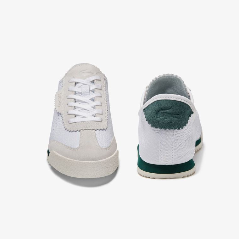 Lacoste Ascenta Lær and Semsket Skinn Sneakers Hvite | tpJYCtaL