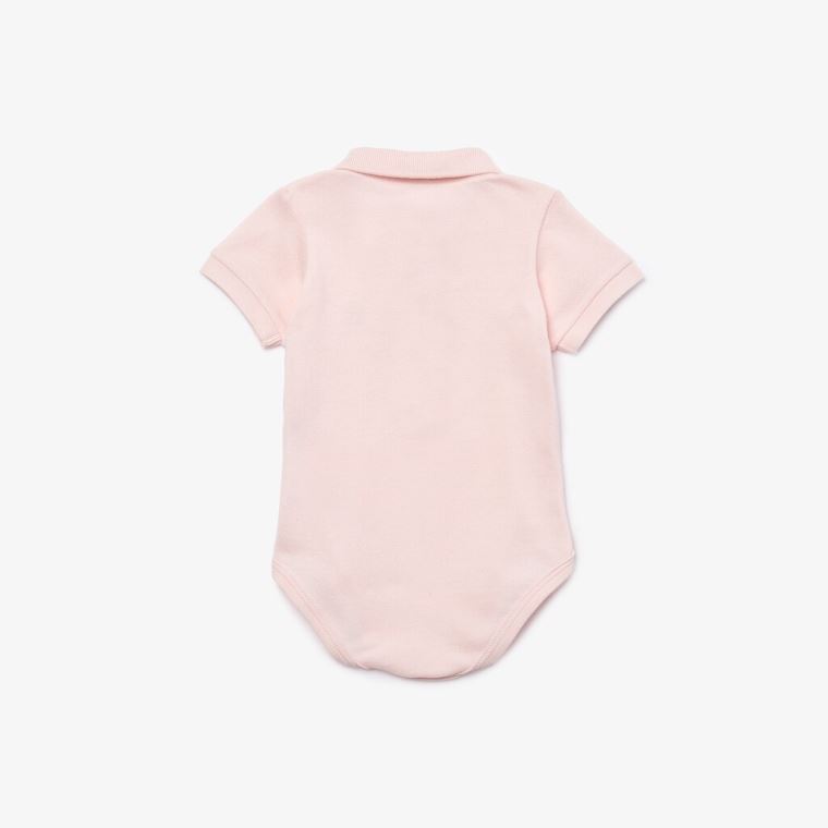 Lacoste Baby Organic Bomull Piqué Bodysuit In Recycled Cardboard Box Set Lyse Rosa | jubAFvTH