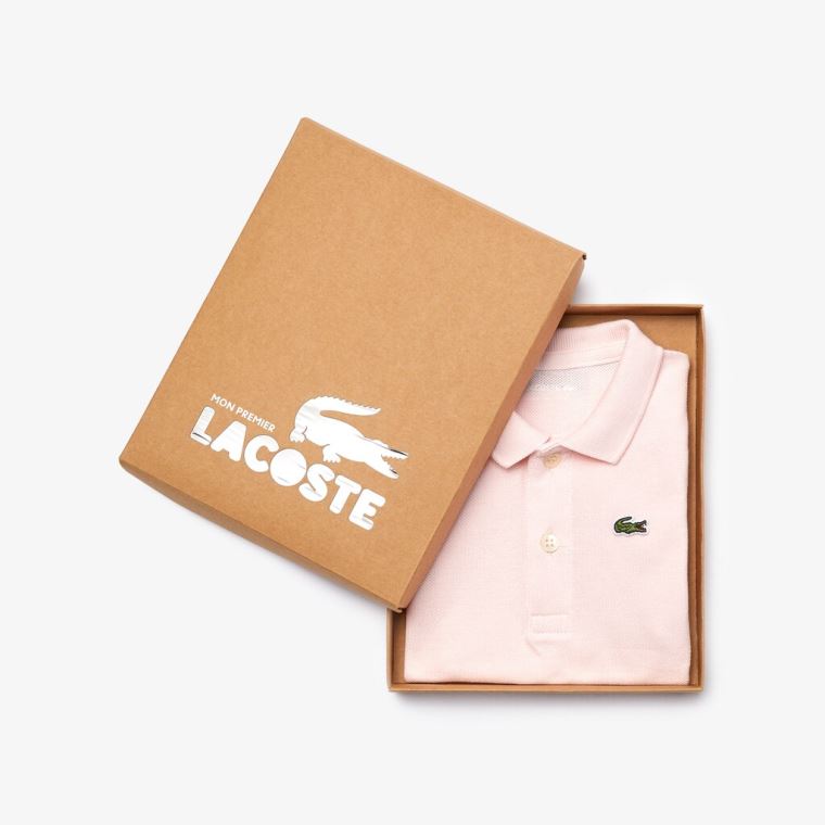 Lacoste Baby Organic Bomull Piqué Bodysuit In Recycled Cardboard Box Set Lyse Rosa | jubAFvTH