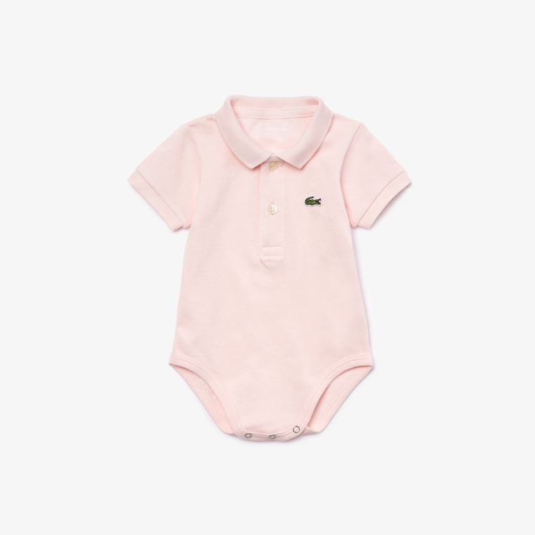 Lacoste Baby Organic Bomull Piqué Bodysuit In Recycled Cardboard Box Set Lyse Rosa | jubAFvTH