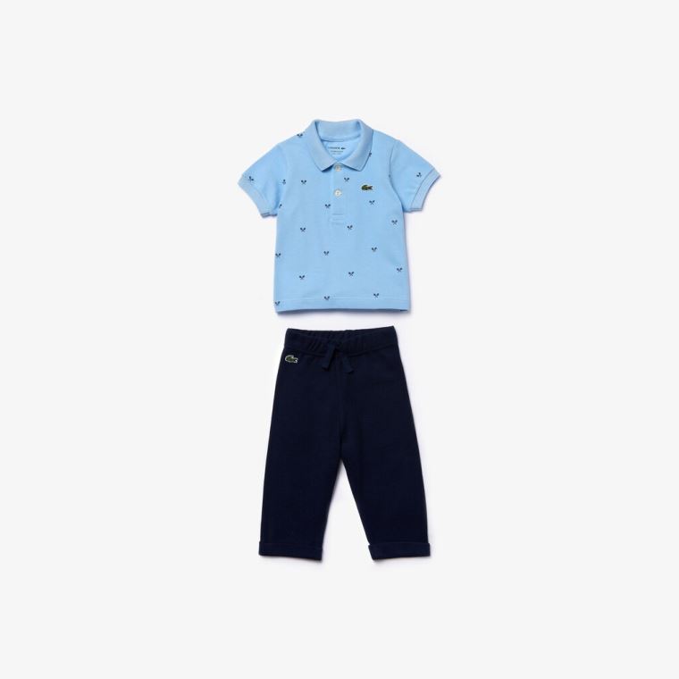 Lacoste Baby Rattle And Bomull Piqué Pajama Box Set Lyse Blå Marineblå Blå | fIPJBfI7