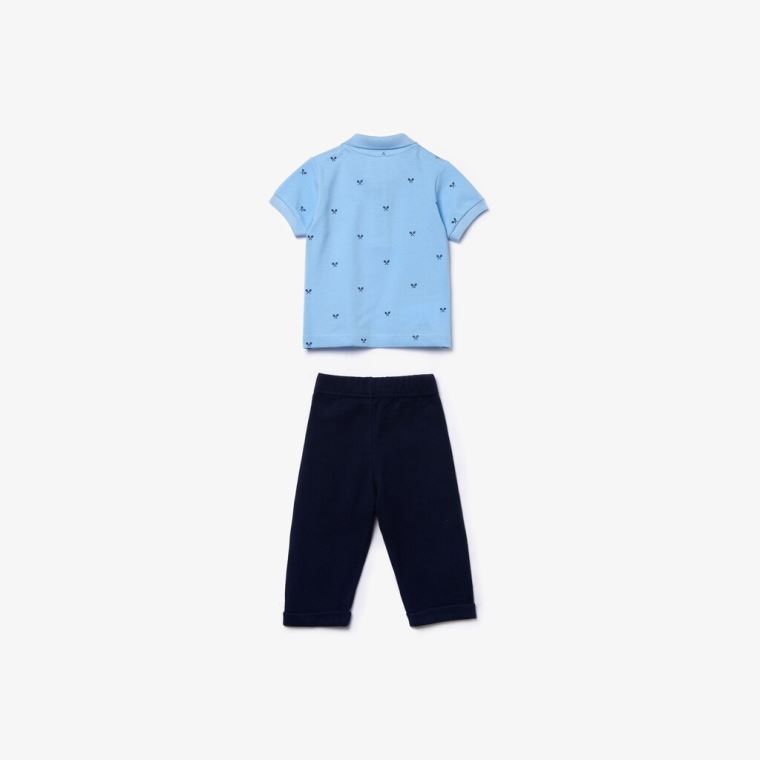 Lacoste Baby Rattle And Bomull Piqué Pajama Box Set Lyse Blå Marineblå Blå | fIPJBfI7