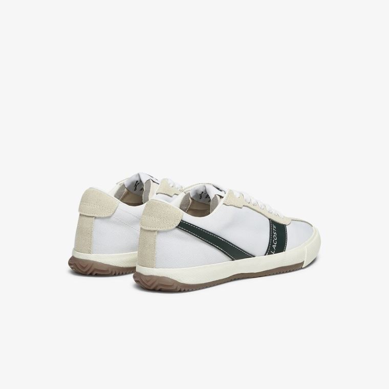 Lacoste Ball Net Canvas and Semsket Skinn Sneakers Hvite | D0GRzEFs