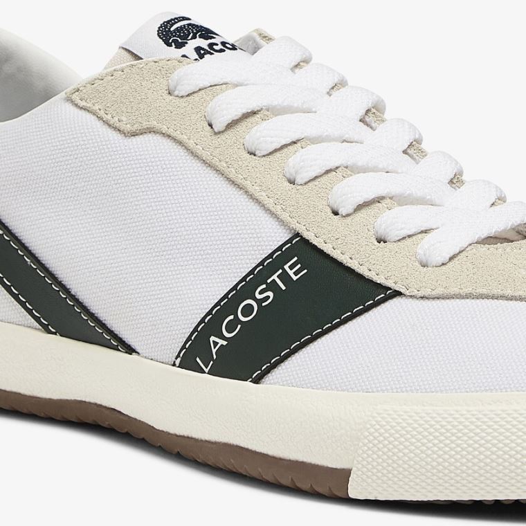 Lacoste Ball Net Canvas and Semsket Skinn Sneakers Hvite | D0GRzEFs