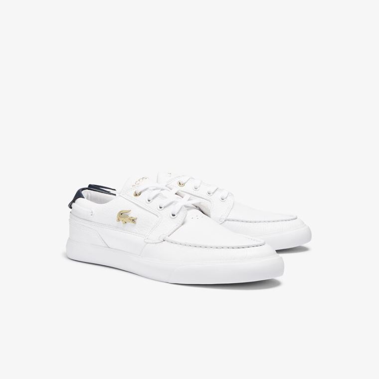 Lacoste Bayliss Deck Lær Sneakers Hvite | Sqzv27i1