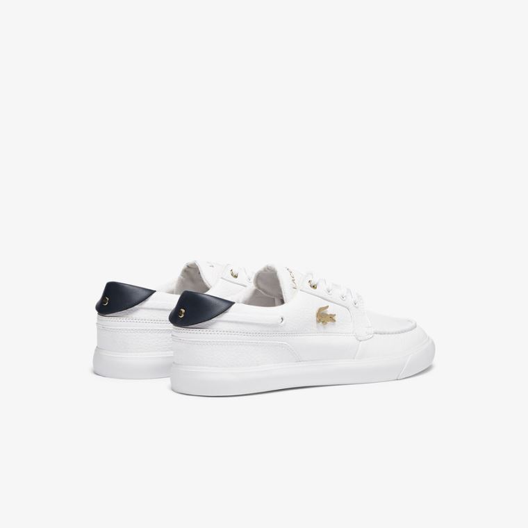 Lacoste Bayliss Deck Lær Sneakers Hvite | Sqzv27i1