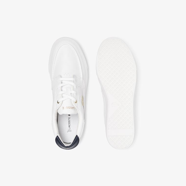 Lacoste Bayliss Deck Lær Sneakers Hvite | Sqzv27i1