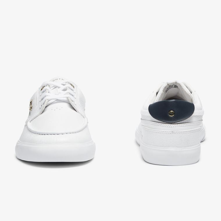 Lacoste Bayliss Deck Lær Sneakers Hvite | Sqzv27i1