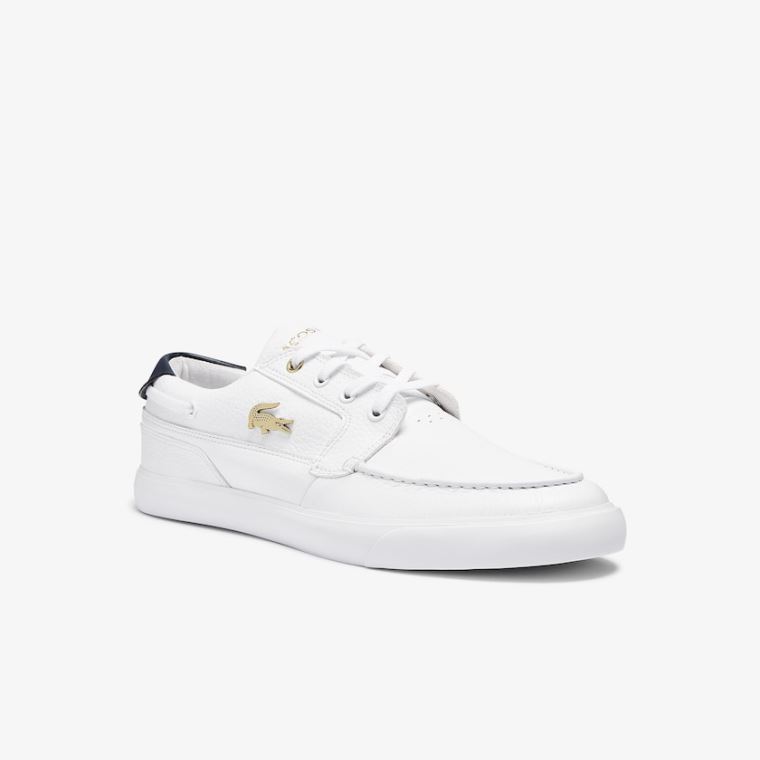 Lacoste Bayliss Deck Lær Sneakers Hvite | Sqzv27i1