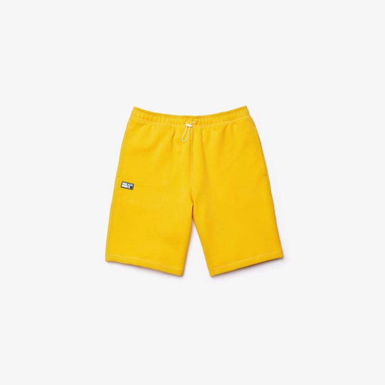 Lacoste Bomull Blend Badge Bermuda Shorts Gul | JASeEvny