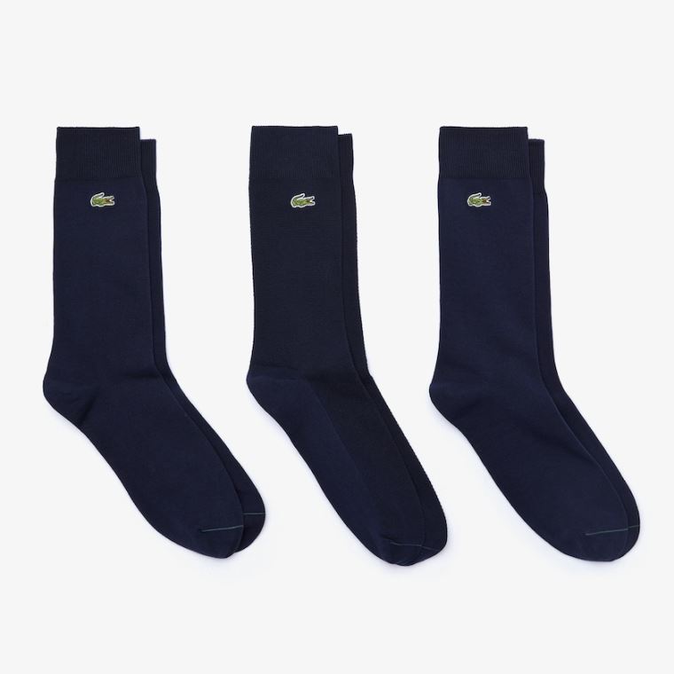 Lacoste Bomull Blend Sock 3-Pack Marineblå Blå Grønn | eYLj6d8n