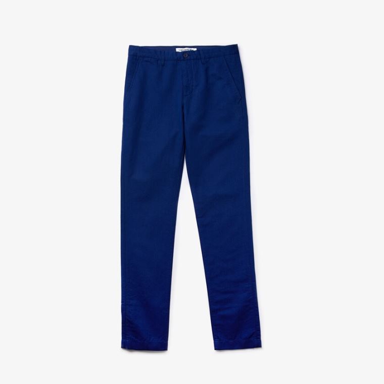 Lacoste Bomull-Linen Chinos Marineblå Blå | QlGEIo34