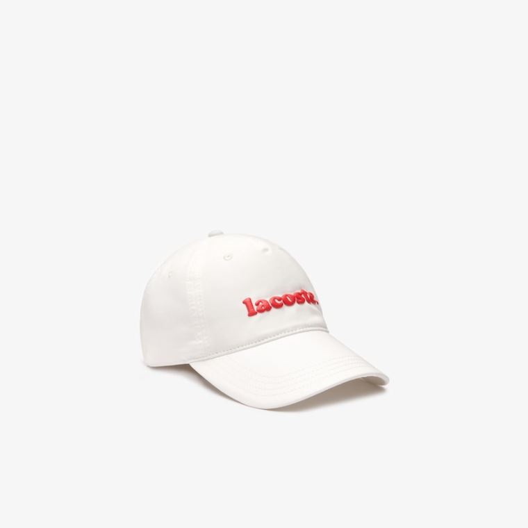 Lacoste Bomull Poplin Logo Cap Hvite | ntWimRks