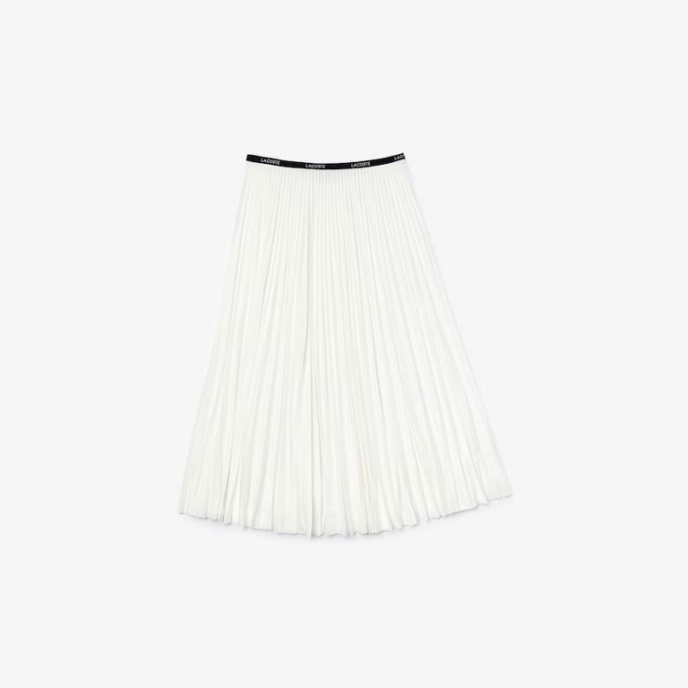 Lacoste Branded Elasticised Pleated Skirt Hvite | 26Nkn1jQ