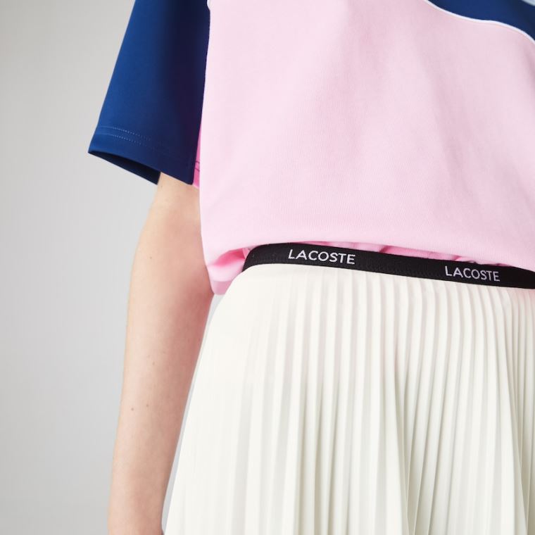 Lacoste Branded Elasticised Pleated Skirt Hvite | 26Nkn1jQ