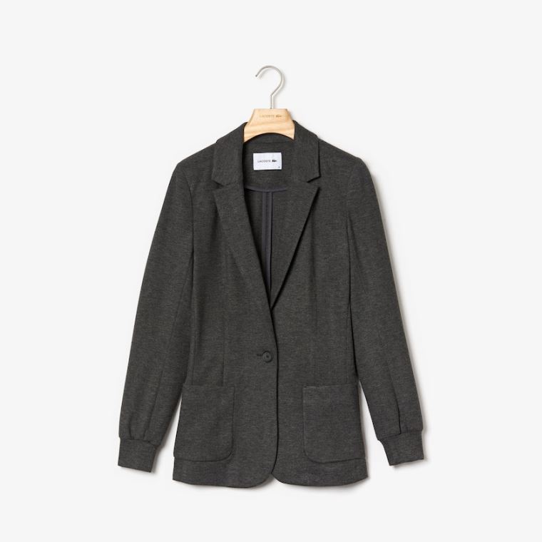 Lacoste Brushed-Knit Blazer Grå | s7PEk5kl