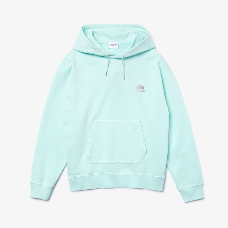 Lacoste CONCEPTS Collaboration Hette Fleece Sweatshirt Turkis | HPvMhPNe