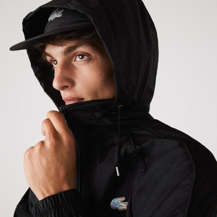 Lacoste CONCEPTS Collaboration Lette Zip-Up Jacket Svarte | lgHdbvli