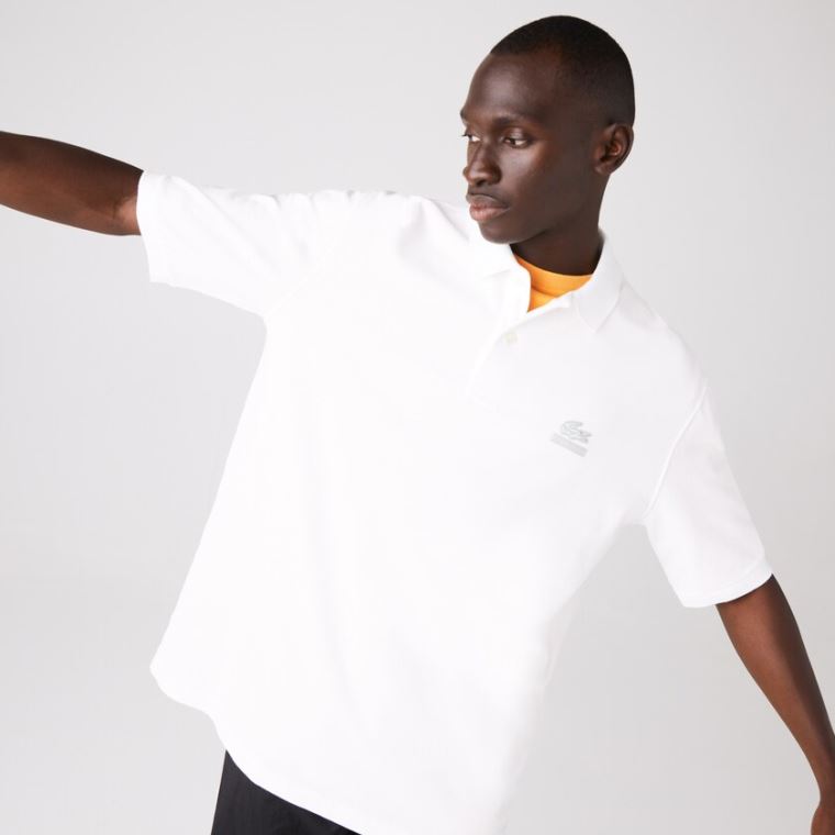 Lacoste CONCEPTS Collaboration Relaxed Polo Hvite | QCpAgNN7