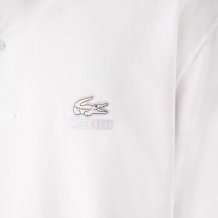 Lacoste CONCEPTS Collaboration Relaxed Polo Hvite | QCpAgNN7