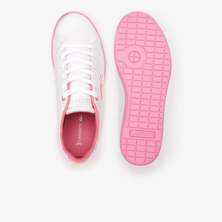 Lacoste Carnaby Evo Blonder-up Syntetisk Sneakers Hvite Rosa | Hb2a8k0B