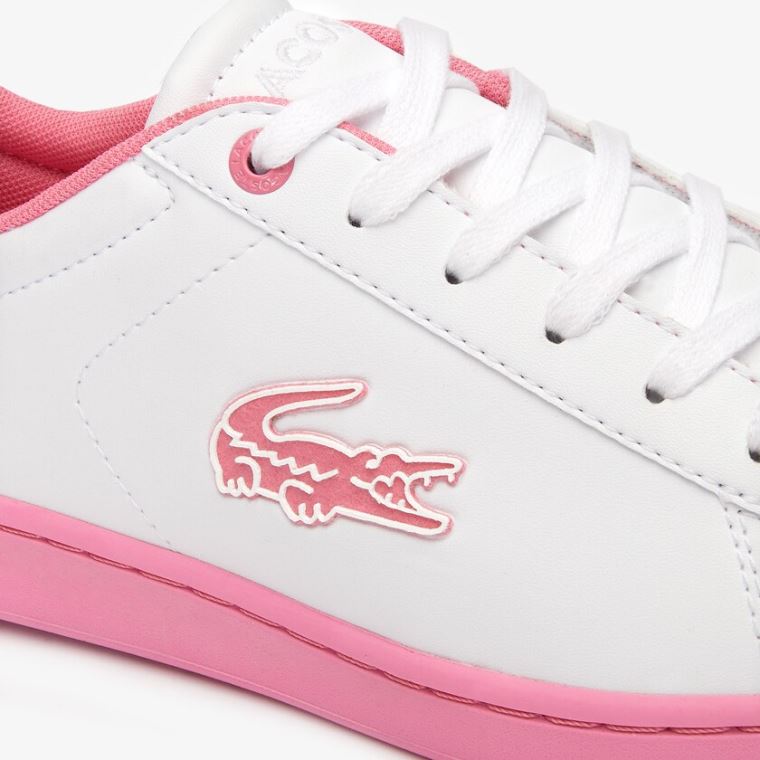 Lacoste Carnaby Evo Blonder-up Syntetisk Sneakers Hvite Rosa | Hb2a8k0B