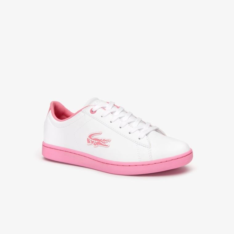 Lacoste Carnaby Evo Blonder-up Syntetisk Sneakers Hvite Rosa | Hb2a8k0B