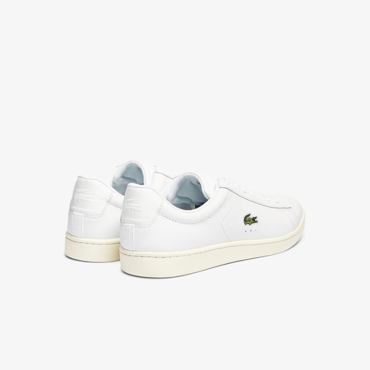 Lacoste Carnaby Evo Lær Accent Sneakers Hvite Grå | 3VdQ8n15