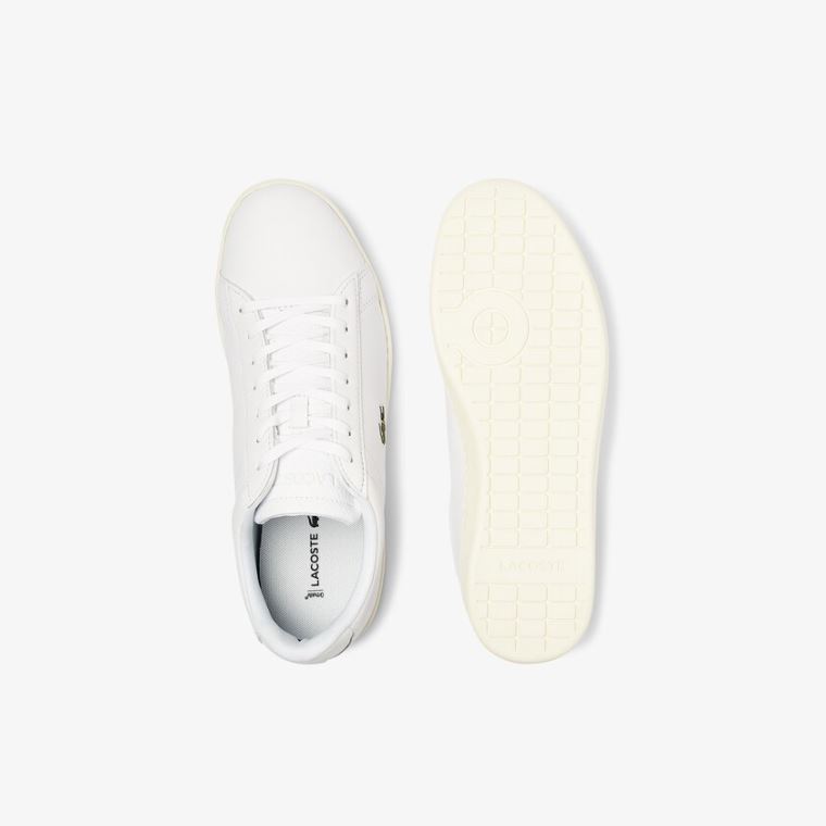 Lacoste Carnaby Evo Lær Accent Sneakers Hvite Grå | 3VdQ8n15