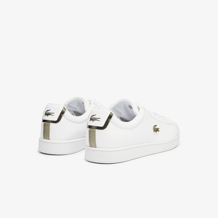 Lacoste Carnaby Evo Lær Platinum Sneakers Hvite Hvite | bQqyrSwp