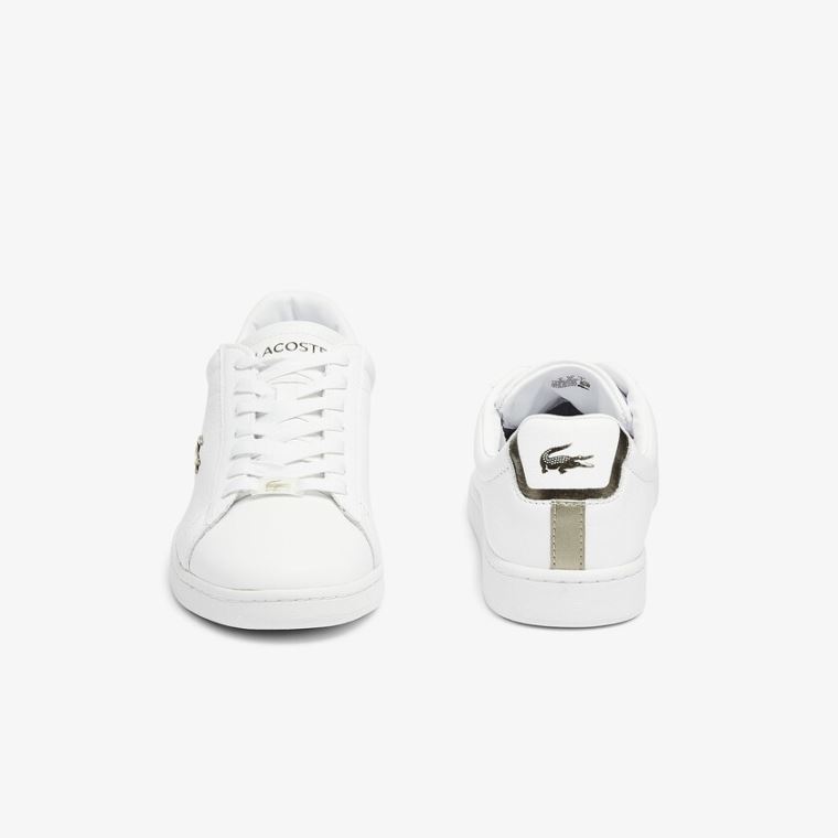 Lacoste Carnaby Evo Lær Platinum Sneakers Hvite Hvite | bQqyrSwp