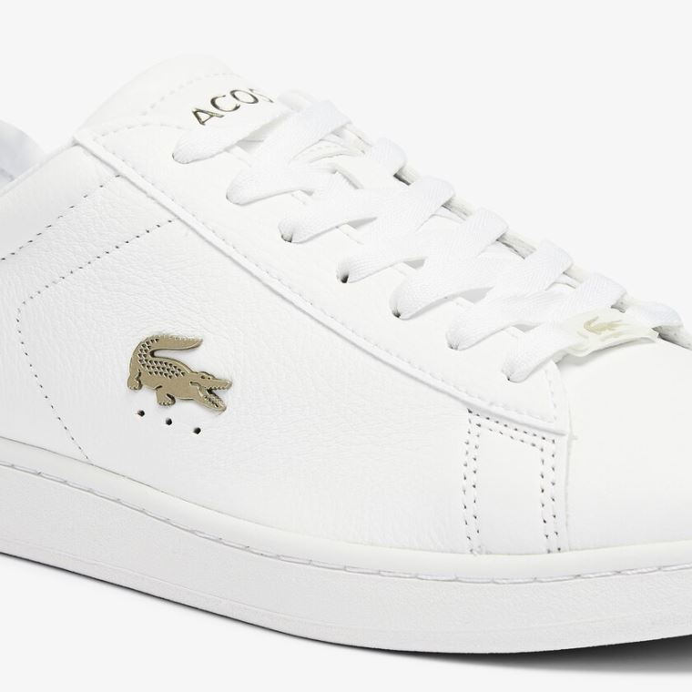 Lacoste Carnaby Evo Lær Platinum Sneakers Hvite Hvite | bQqyrSwp