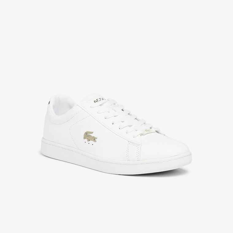 Lacoste Carnaby Evo Lær Platinum Sneakers Hvite Hvite | bQqyrSwp