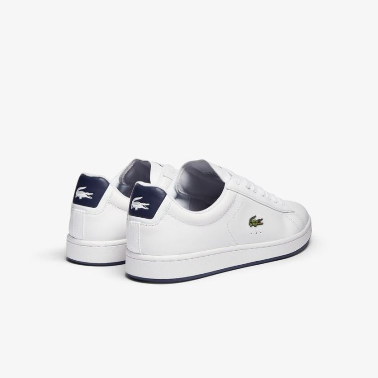 Lacoste Carnaby Evo Lær Sneakers Hvite Marineblå | Y2xmlz9x