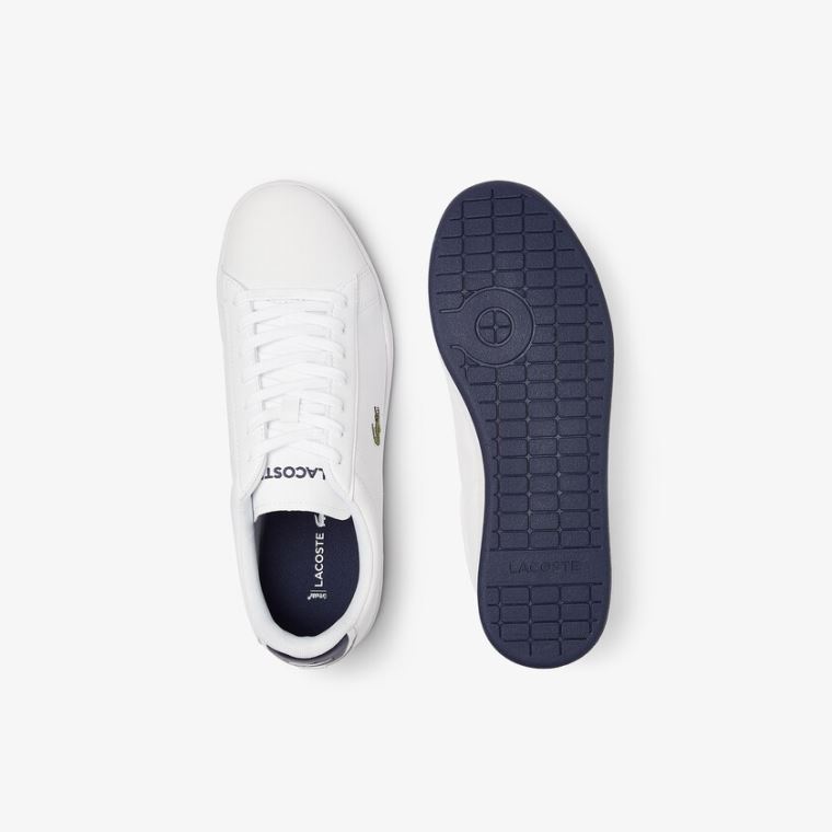 Lacoste Carnaby Evo Lær Sneakers Hvite Marineblå | Y2xmlz9x