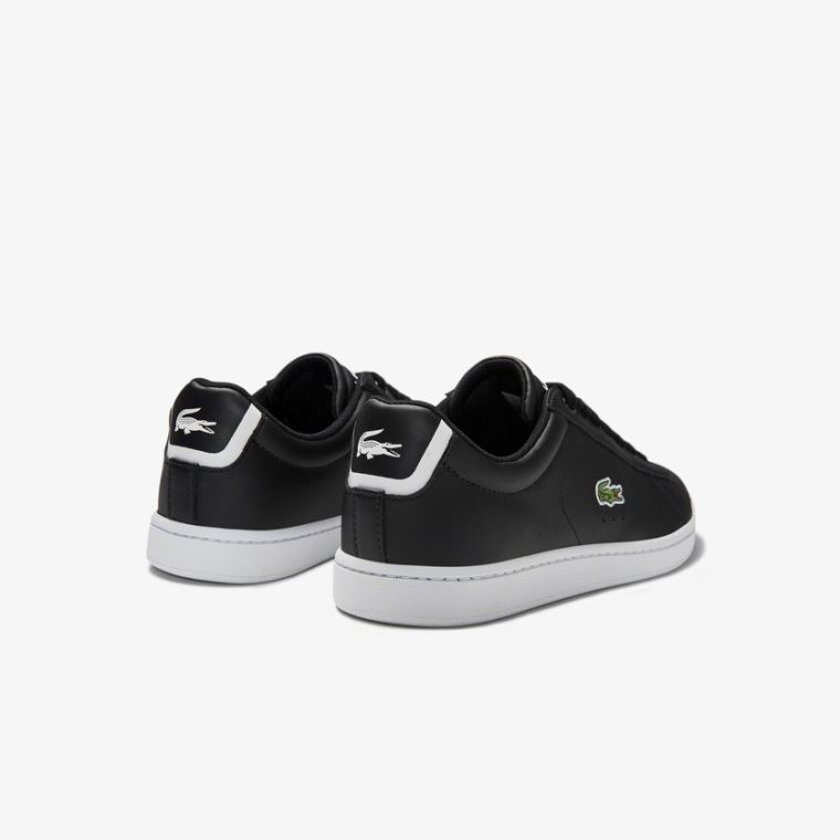 Lacoste Carnaby Evo Mesh-lined Lær Sneakers Svarte | AOz6QpM9