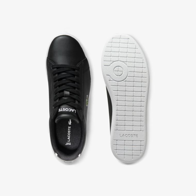 Lacoste Carnaby Evo Mesh-lined Lær Sneakers Svarte | AOz6QpM9