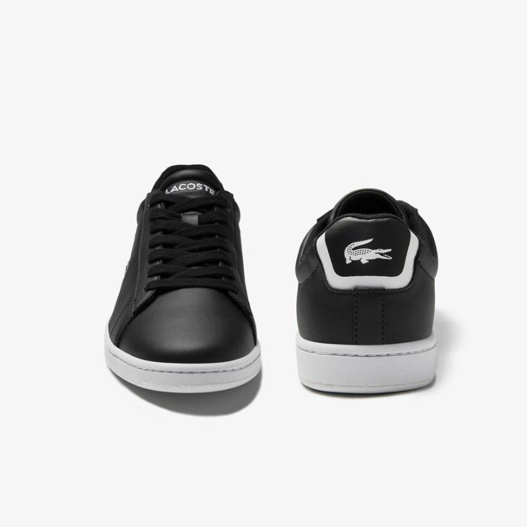 Lacoste Carnaby Evo Mesh-lined Lær Sneakers Svarte | AOz6QpM9